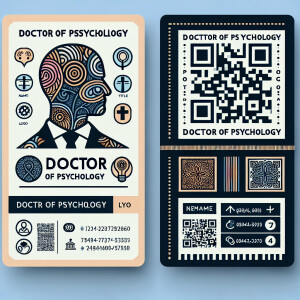 Bizcard layout design for doctor of psychology.
Doublesided. Qr-...