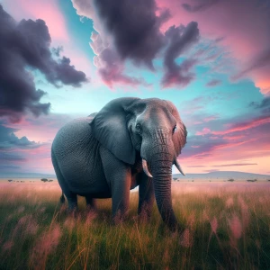 Heavily pregnant elephant