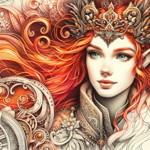 alluring highly detailed close-up portrait of beautiful elf girl...