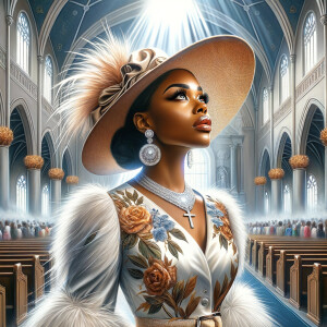 Create an airbrush oil painting of an African American woman wit...