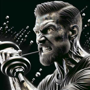 Create a 3D Ultrahigh hyper realistic picture of a guy raising d...