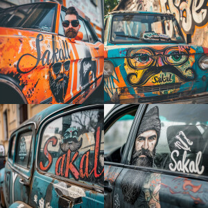 Creative Sticker on the side of the car, the inscription "Sakal"...