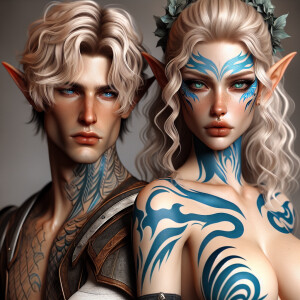 A tall elven man with a soft and angelic but masculine face, elf...