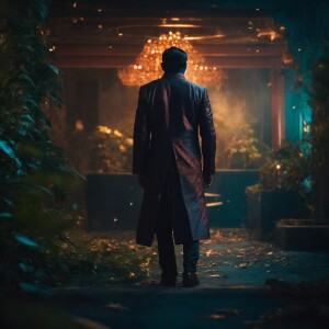 A powerful and majestic Indian superhero stands tall, emanating...