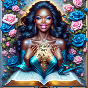 Create an image of an ultra-light-skinned African-American woman...