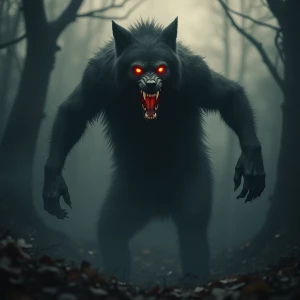 Generate an image of a terrifying werewolf.