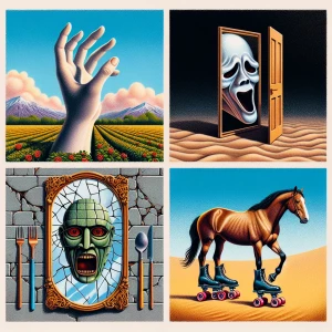 ChatGPT Prompt: create a square image with four separate panels....