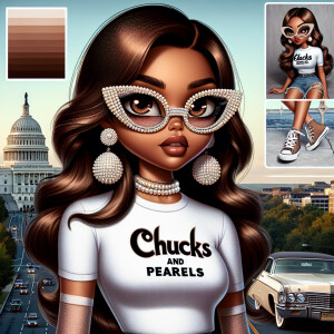 Create an image of Betty Boop look like reimagined with brown sk...