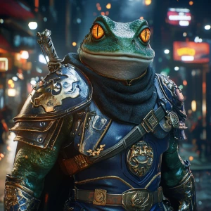 character that resembles a frog in exquisite armor. Its skin is...