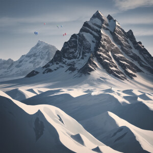 A mountain made of balloons
