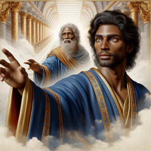 Create a 3-D Realistic image of a handsome African-American Jesu...