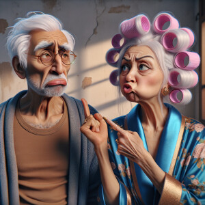 An animated image featuring an elderly couple in a moment of lig...