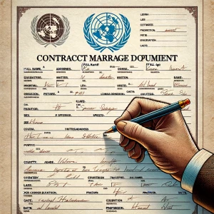 Give me a contract marriage document for world health organizati...