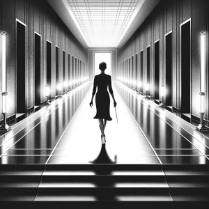 Visual Prompt:

From the end of the hallway, the silhouette of a...