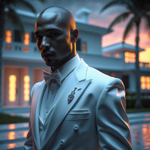 create a highly detailed image of a man resembling 2Pac, dressed...