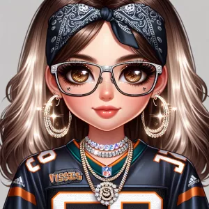 Wearing a Dallas Cowboys Jersey, immaculately designed  highly-d...