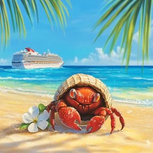 Imagine a bright and cheerful scene set on a sun-drenched tropic...