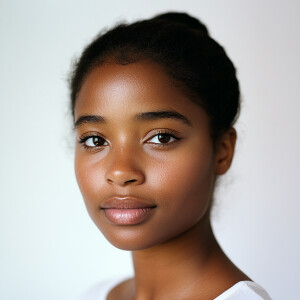 Portrait of a young African American woman in her early twenties...