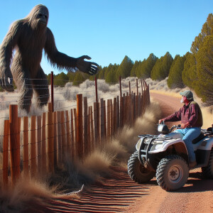 A man riding an ATV in Dulce, New Mexico, spots a towering 14-fo...