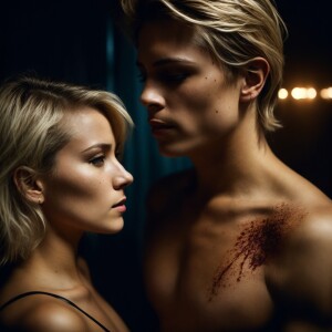 Man with short blonde hair with scars from old bullet wound inju...