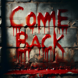 The inscription - come back in the picture, painted in blood