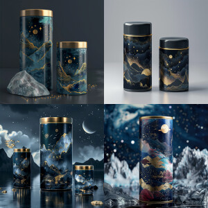 Luxurious product package design, canister, high end product, mo...