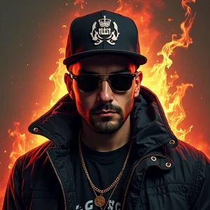 Design a rap album cover titled "Красота метеостаза" for artist...