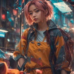 Anime style, a girl
