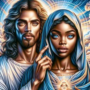 Ensure that the image distinctly represents both Jesus Christ an...