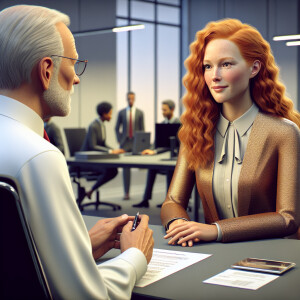 A photorealistic image of a Beautiful , gingerhaired, fair skinn...