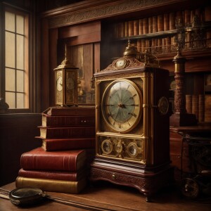 Design an image showcasing a curated selection of historical art...