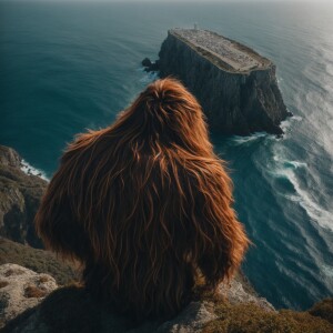 500 large huminoid looking sasquatch covered in hair are looking...