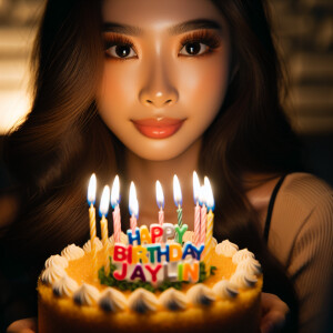 Picture a 23 year old girl with long dark brown hair and long ey...