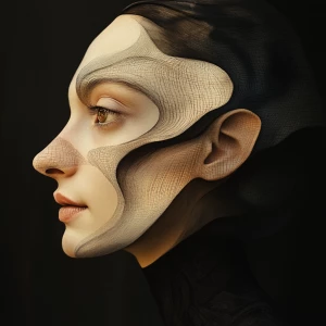 A woman's face transforming into a Allen's snout