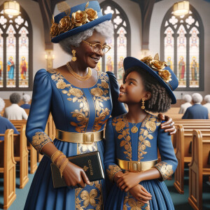 Adjust the 3-D realistic image to depict the African-American gr...