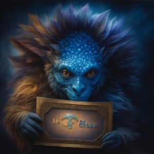 A watercolor airbrush oil painting of a  creature with glowing b...
