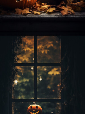 a image of a pumpkin resting at the window, in the style of cree...