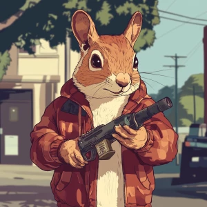 generate Peanut the Squirrel meme in GTA style