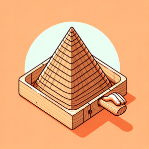 Diseña un molde de madera sencillo para crear conos de forma pir...