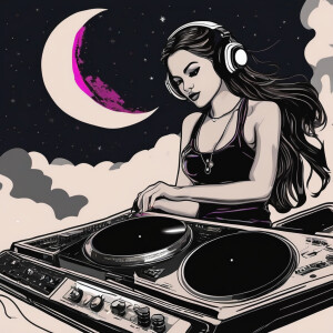 Dj Girl on the moon