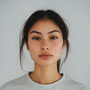 Portrait of a 21-year-old Singaporean woman with a Californian s...