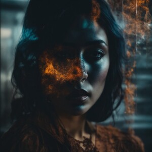 A distressed, uneasy, bothered vexatious crystal-gazer haunted b...