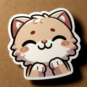 стикер. милый котенок улыбается