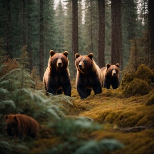 Bear pack in the woods