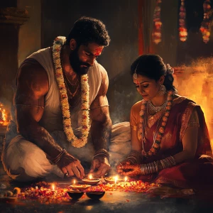 Create a realistic painting-style image in a 16:9 aspect ratio d...