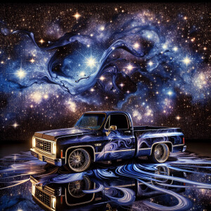 spilling the night sky all over the 1983 Chevrolet C10 daytime |...