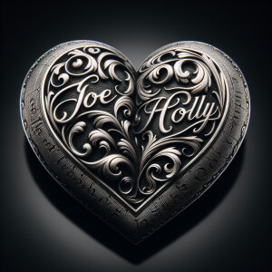 Create an image depicting two intertwined hearts, with the name...