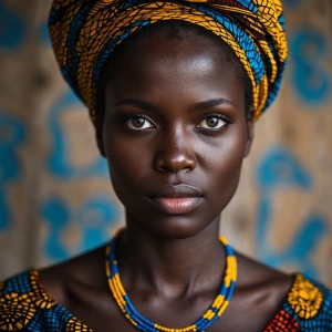 Photography, look to the front, African woman