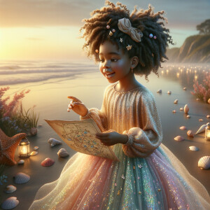 Envision a digital illustration depicting a joyful African Ameri...