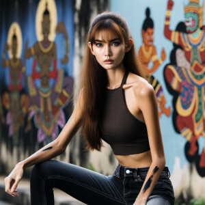 Very thin Athletic Thin skinny Attractive, Asian teenage girl, l...